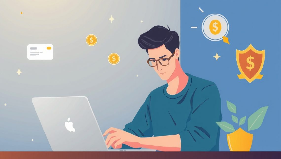 человек использует онлайн-займ с выгодой через смартфон